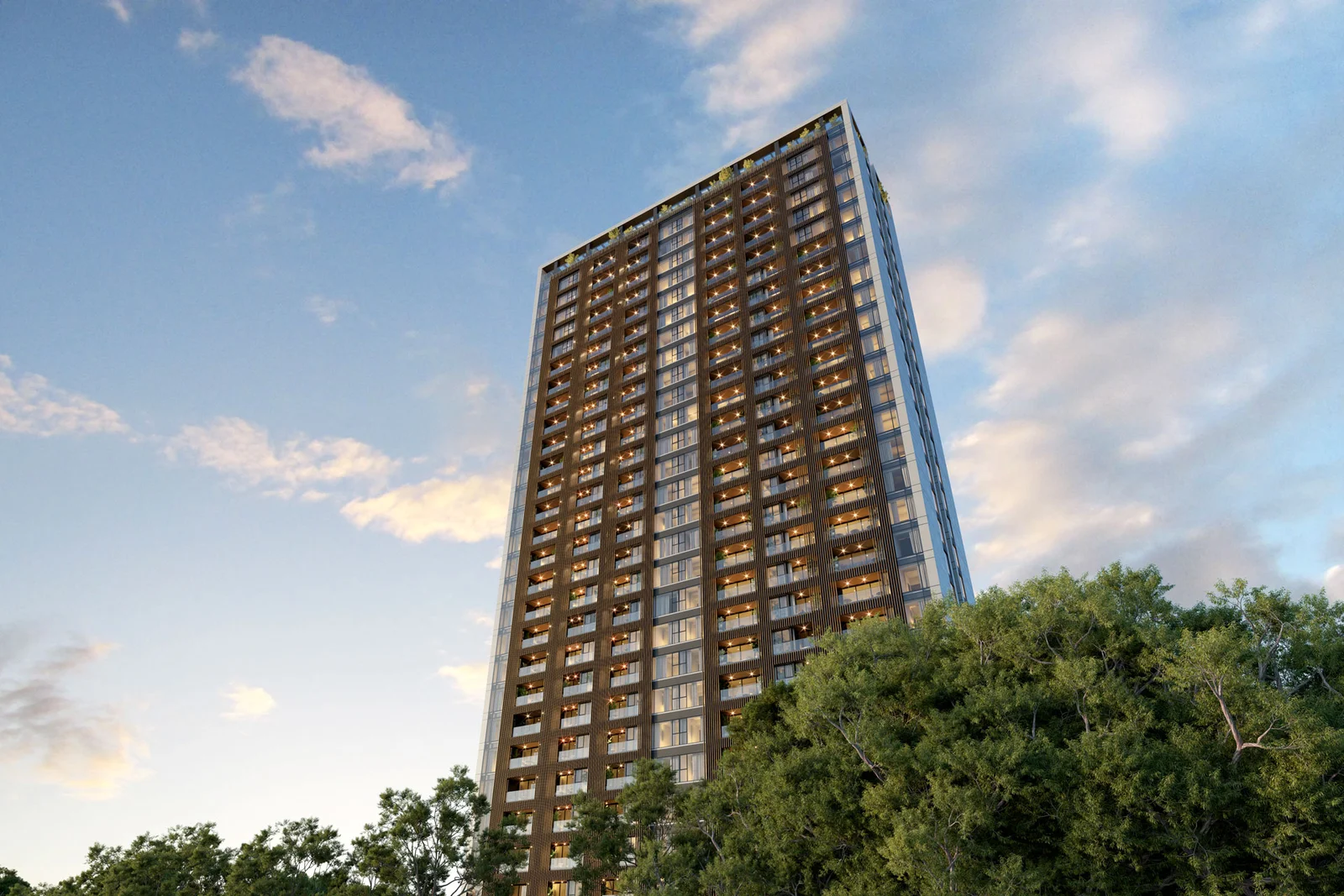 Fachada arquitectónica de la torre Cetri en 5ta Avenida Zona 14