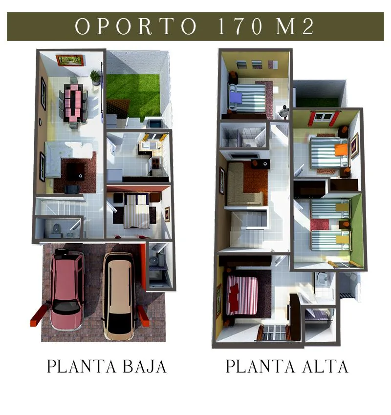 Plantas del modelo Oporto de 170 m² de Condado San Jacinto