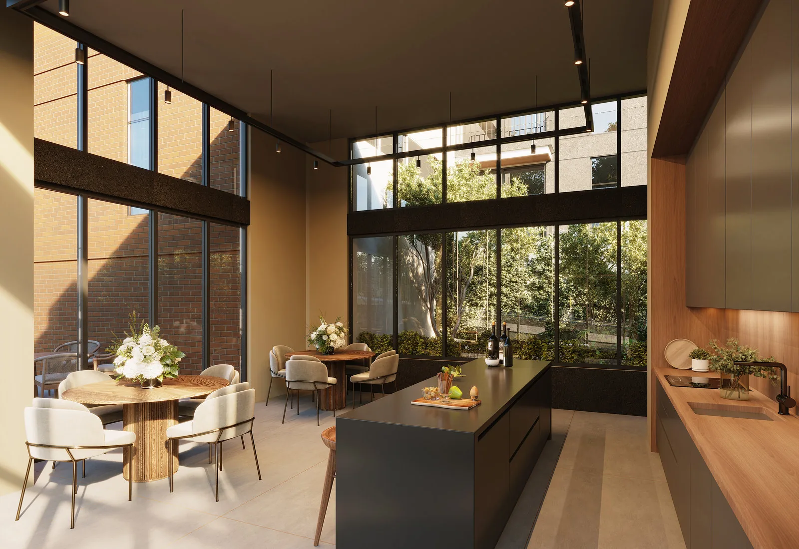 Cocina y comedor de un apartamento de F16