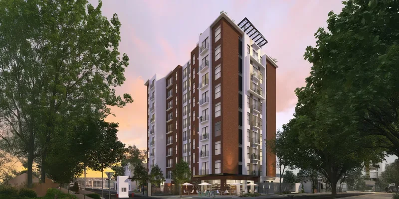 Fachada y concepto arquitectónico de Latitud 14 en Zona 14