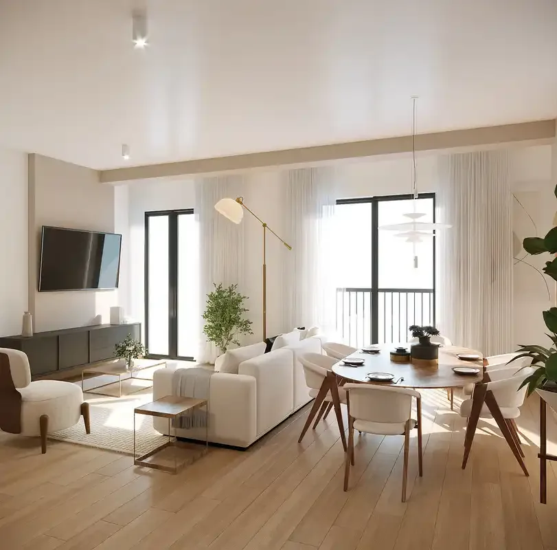 Sala y comedor de un apartamento de Vicinia Historico