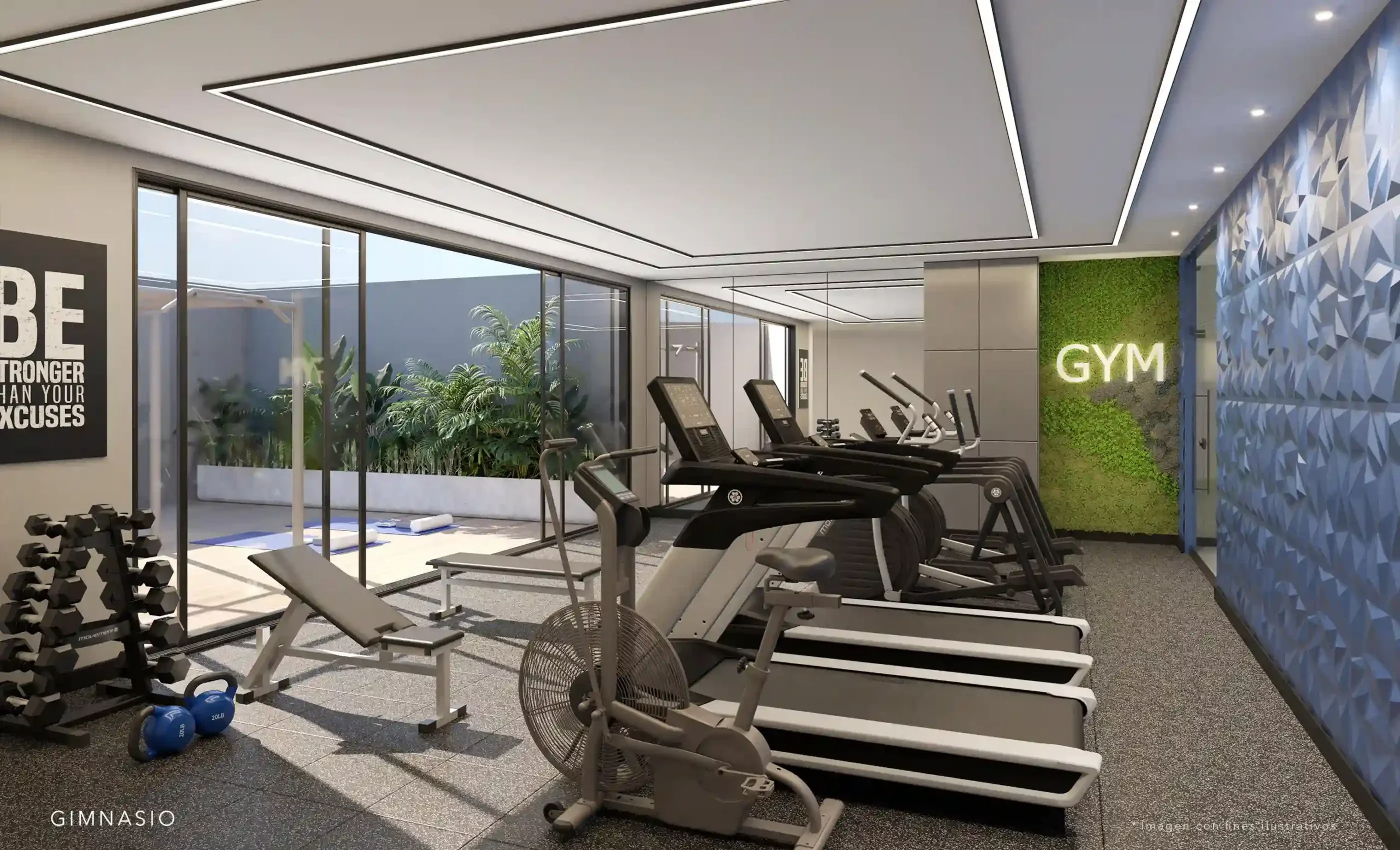Gimnasio equipado en ZIMA